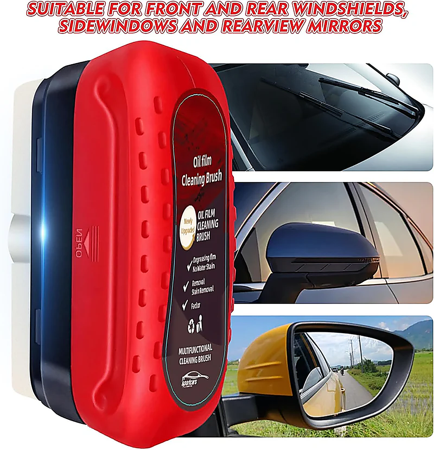 Automotive Oil Film Cleaning Brush & Glass Cleaning Board
