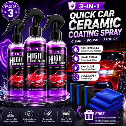3-in-1 Quick Car Ceramic Coating Spray (Pack of 3)