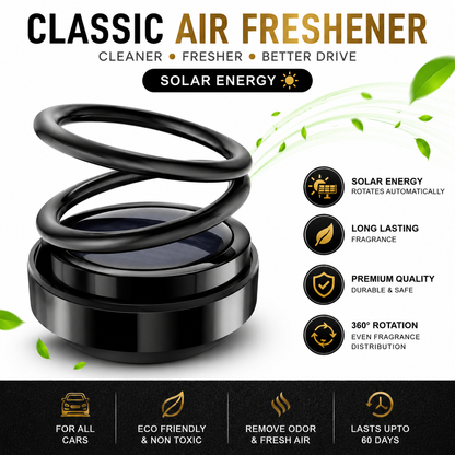 Classic Air Freshener Cleaner Dashboard Air Freshener Solar Energy Black