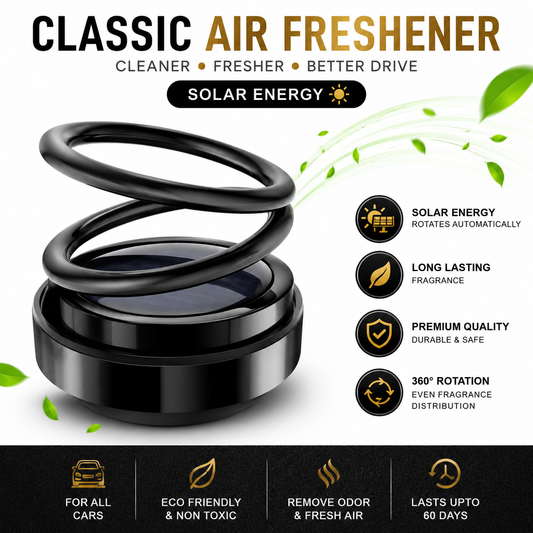 Classic Air Freshener Cleaner Dashboard Air Freshener Solar Energy Black